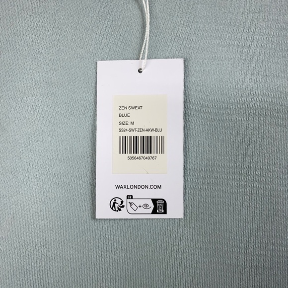 NWT Wax London Zen Blue Oversized Organic Cotton Crewneck Sweatshirt Men’s M - Picture 8 of 15